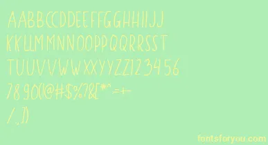Gustisans Regular font – Yellow Fonts On Green Background