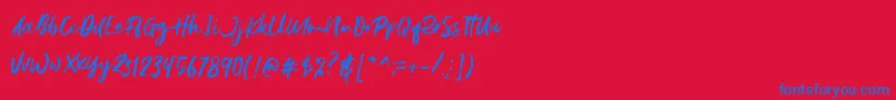 Шрифт Gustolle DEMO – синие шрифты на красном фоне