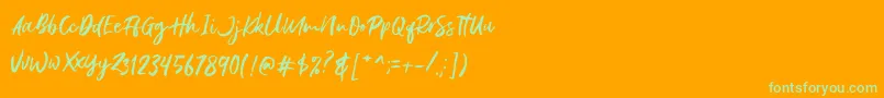 Шрифт Gustolle DEMO – зелёные шрифты на оранжевом фоне