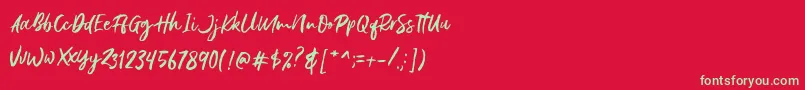 Gustolle DEMO Font – Green Fonts on Red Background