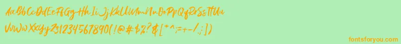 Gustolle DEMO-Schriftart – Orangefarbene Schriften auf grünem Hintergrund
