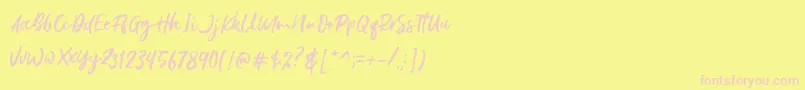 Gustolle DEMO-Schriftart – Rosa Schriften auf gelbem Hintergrund