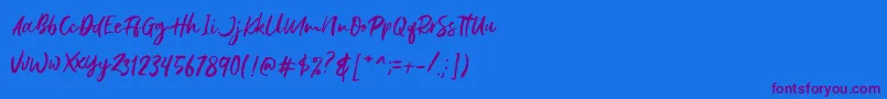 Gustolle DEMO-Schriftart – Violette Schriften auf blauem Hintergrund