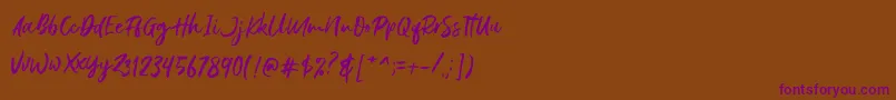 Fonte Gustolle DEMO – fontes roxas em um fundo marrom