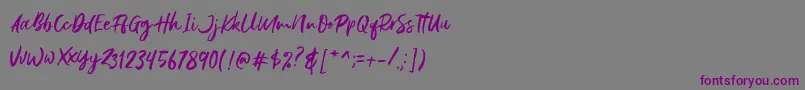 Шрифт Gustolle DEMO – фиолетовые шрифты на сером фоне