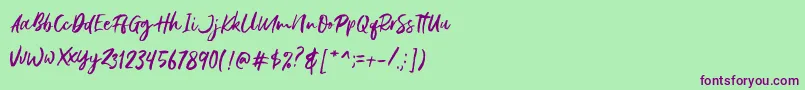 Gustolle DEMO Font – Purple Fonts on Green Background