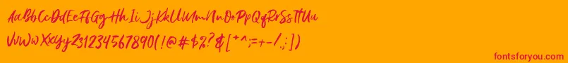 Gustolle DEMO Font – Red Fonts on Orange Background