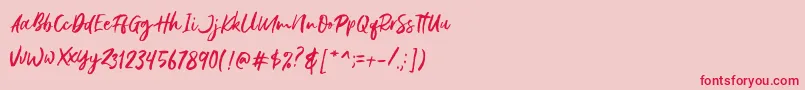 フォントGustolle DEMO – ピンクの背景に赤い文字