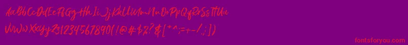 Gustolle DEMO-Schriftart – Rote Schriften auf violettem Hintergrund