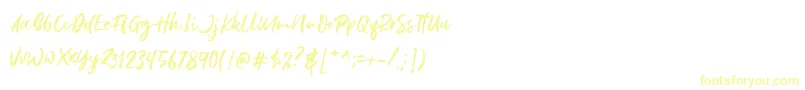 フォントGustolle DEMO – 白い背景に黄色の文字