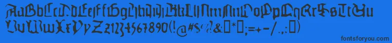 GUTEG    Font – Black Fonts on Blue Background