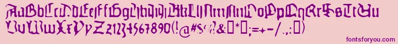 GUTEG    Font – Purple Fonts on Pink Background