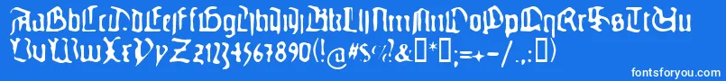 GUTEG    Font – White Fonts on Blue Background