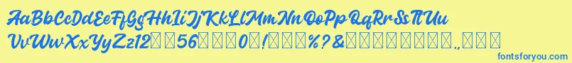 Guthenberg Font – Blue Fonts on Yellow Background