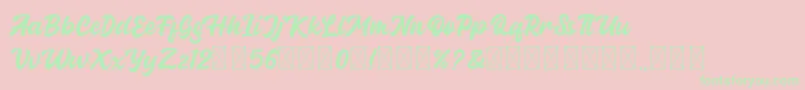 Guthenberg Font – Green Fonts on Pink Background