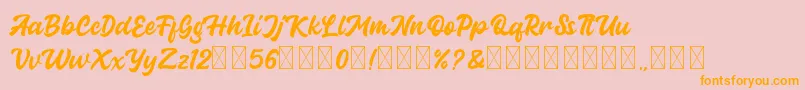Guthenberg Font – Orange Fonts on Pink Background