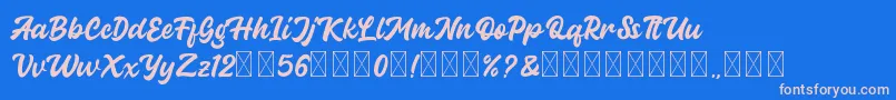 Guthenberg Font – Pink Fonts on Blue Background