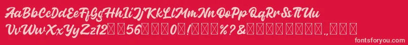 Guthenberg Font – Pink Fonts on Red Background