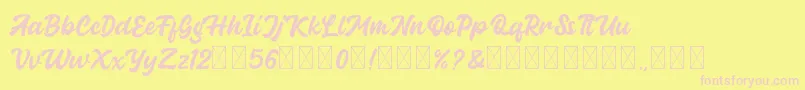Guthenberg Font – Pink Fonts on Yellow Background