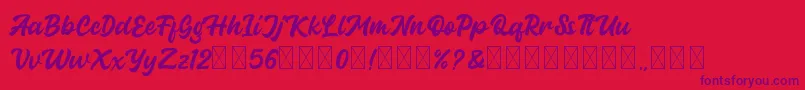 Guthenberg Font – Purple Fonts on Red Background