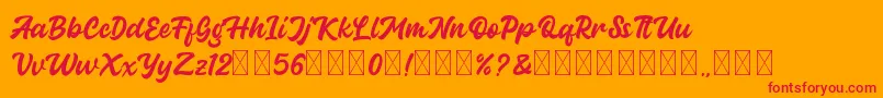 Guthenberg-Schriftart – Rote Schriften auf orangefarbenem Hintergrund