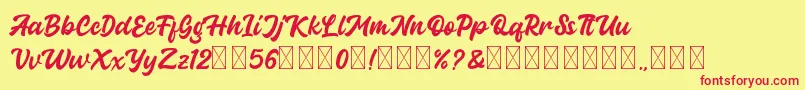 Guthenberg Font – Red Fonts on Yellow Background