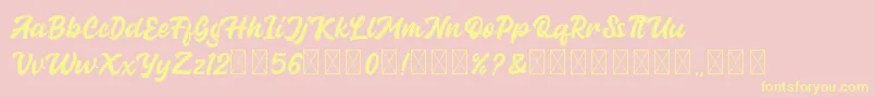 Guthenberg Font – Yellow Fonts on Pink Background