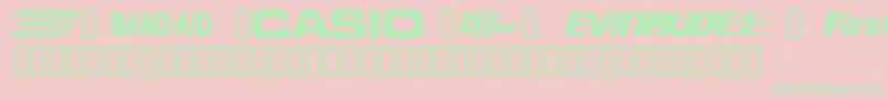 CorpartTMSample-Schriftart – Grüne Schriften auf rosa Hintergrund