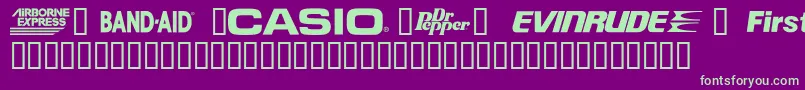 CorpartTMSample Font – Green Fonts on Purple Background