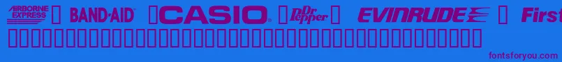 CorpartTMSample Font – Purple Fonts on Blue Background