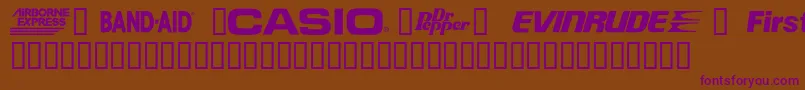 CorpartTMSample Font – Purple Fonts on Brown Background