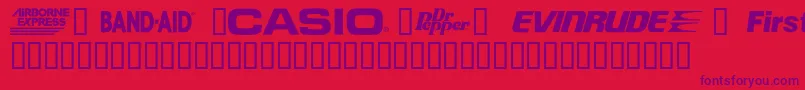 CorpartTMSample Font – Purple Fonts on Red Background