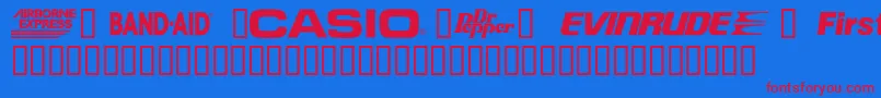 CorpartTMSample Font – Red Fonts on Blue Background