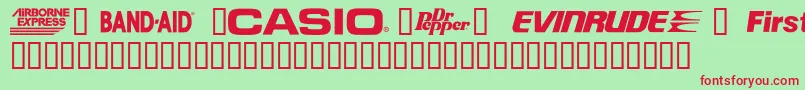 CorpartTMSample Font – Red Fonts on Green Background