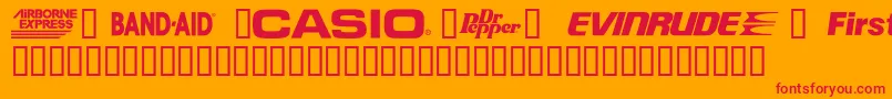 CorpartTMSample Font – Red Fonts on Orange Background