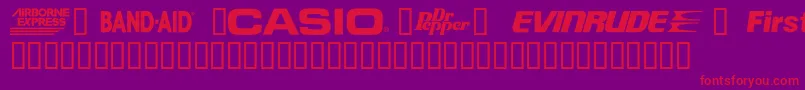 CorpartTMSample Font – Red Fonts on Purple Background