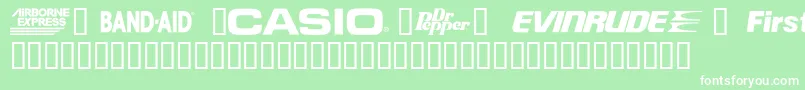 フォントCorpartTMSample – 緑の背景に白い文字