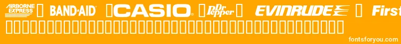 CorpartTMSample Font – White Fonts on Orange Background