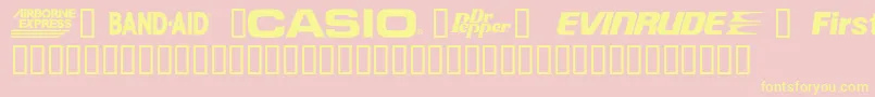 CorpartTMSample-Schriftart – Gelbe Schriften auf rosa Hintergrund
