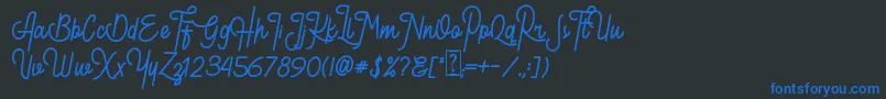 Шрифт Guthers Textured DEMO – синие шрифты на чёрном фоне