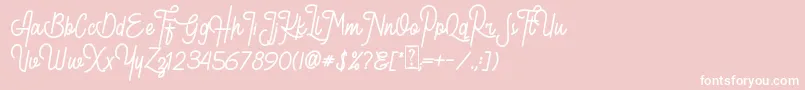 Шрифт Guthers Textured DEMO – белые шрифты на розовом фоне