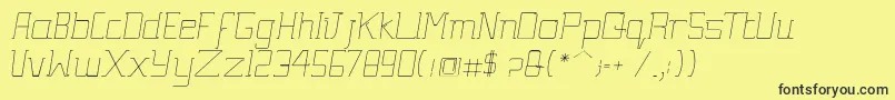 Fonte Gutsy Italic – fontes pretas em um fundo amarelo