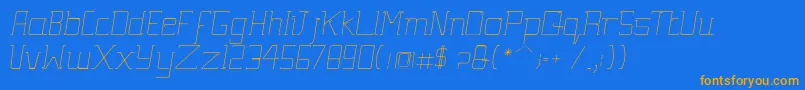 Fonte Gutsy Italic – fontes laranjas em um fundo azul