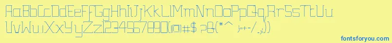 Weitere Informationen zur Gutsy-Schriftart Gutsy-Schriftart – Blaue Schriften auf gelbem Hintergrund
