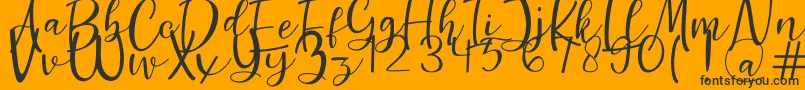 Guttenly Font – Black Fonts on Orange Background