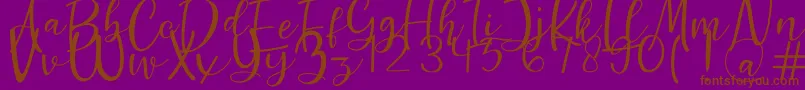 Guttenly Font – Brown Fonts on Purple Background