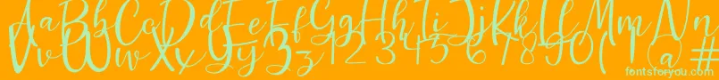 Guttenly Font – Green Fonts on Orange Background