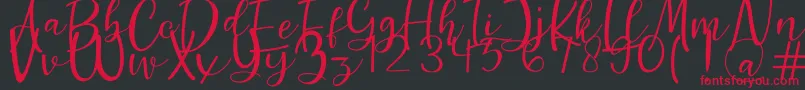 Guttenly Font – Red Fonts on Black Background