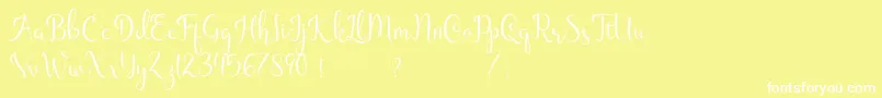 Guttentag Font – White Fonts on Yellow Background