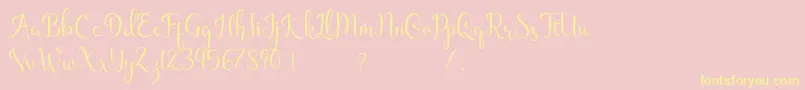 Guttentag Font – Yellow Fonts on Pink Background